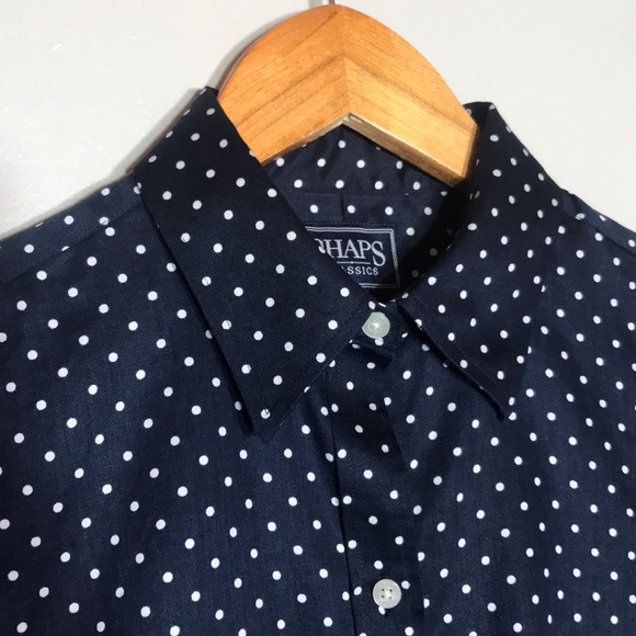 Chaps Classics Polka Dot No Iron Shirt - Picture 3 of 3